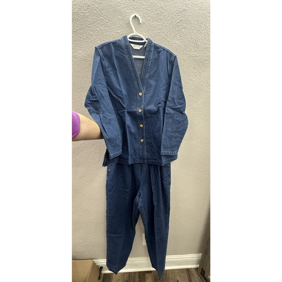 Orvis Womens Two Piee Set Size Petite Large Button-Down Coat and Pants Coton NWT - Picture 1 of 16